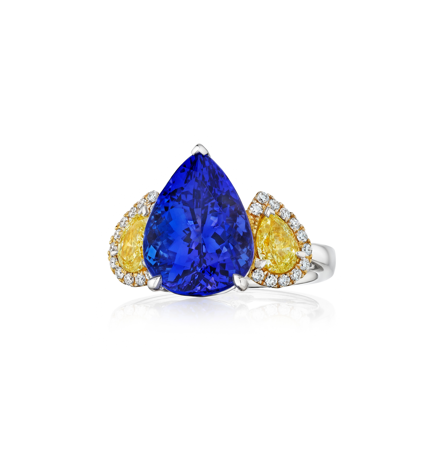 Sabel Collection Mixed Metals Tanzanite and Yellow Diamond Ring